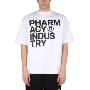 PHARMACY INDUSTRY Graphic Logo Oversized T-Shirt Men WHITE T-Shirts